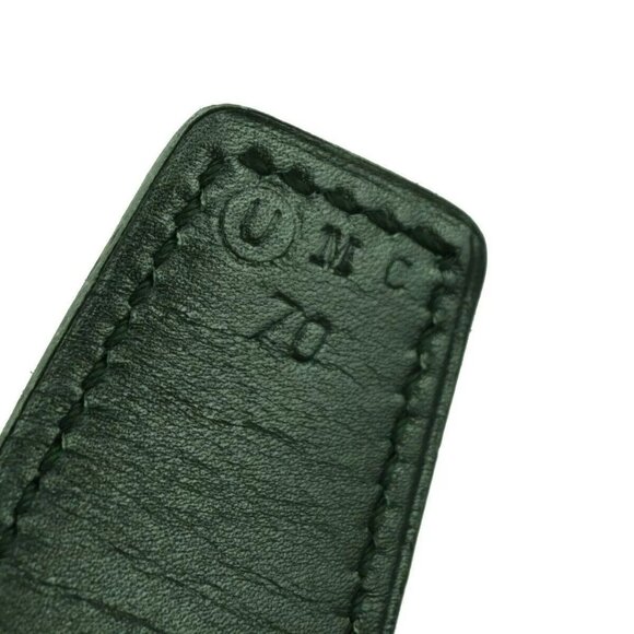 HERMES H Logo Constance Reversible Buckle Belt Leather #70 Black Green 35RH307 - Picture 7 of 12